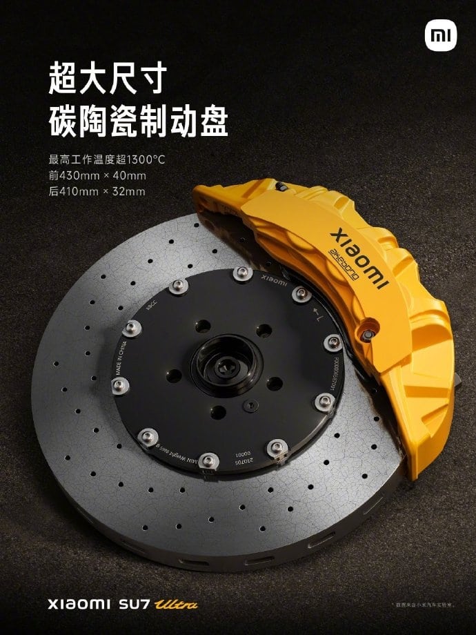 Xiaomi SU7 Ultra’s unveiling of ceramic brakes